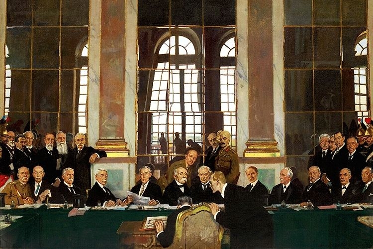 Картина «Подписание мира в Зеркальном зале, Версаль, 28 июня 1919 года», Уильям Орпен